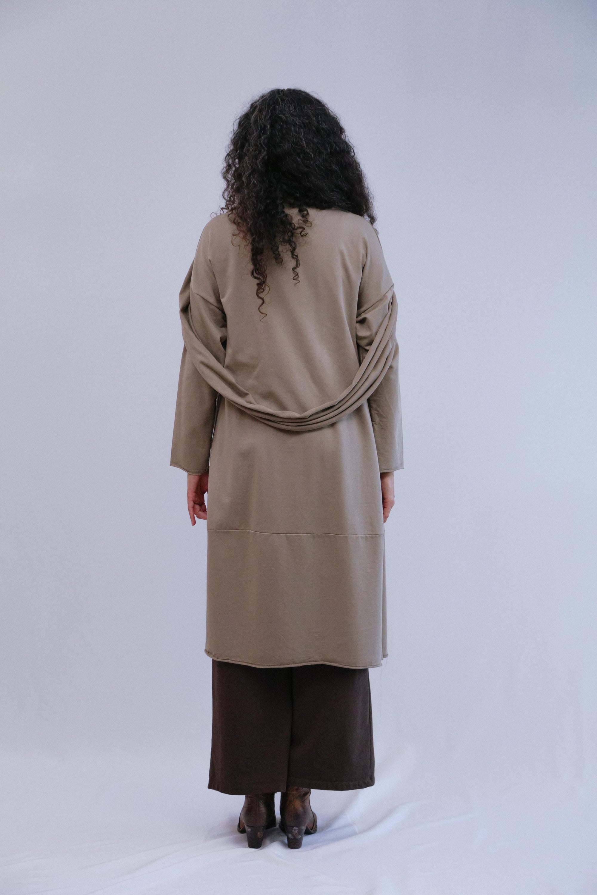 Loop Scarf Jacket in Taupe_Back
