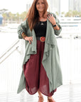 Daphnia Drape Duster in olive 