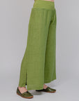 Ribbed Waist Open Side Pant Kiwi Side