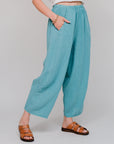 Crop Bungee Pants Seablue Side