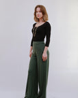 Wide Leg Pants in Olive_Side