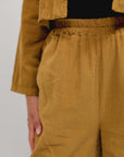 Tapered Hem Pants in Mustard_Detail