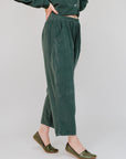 Tapered Hem Pants in Olive_Side