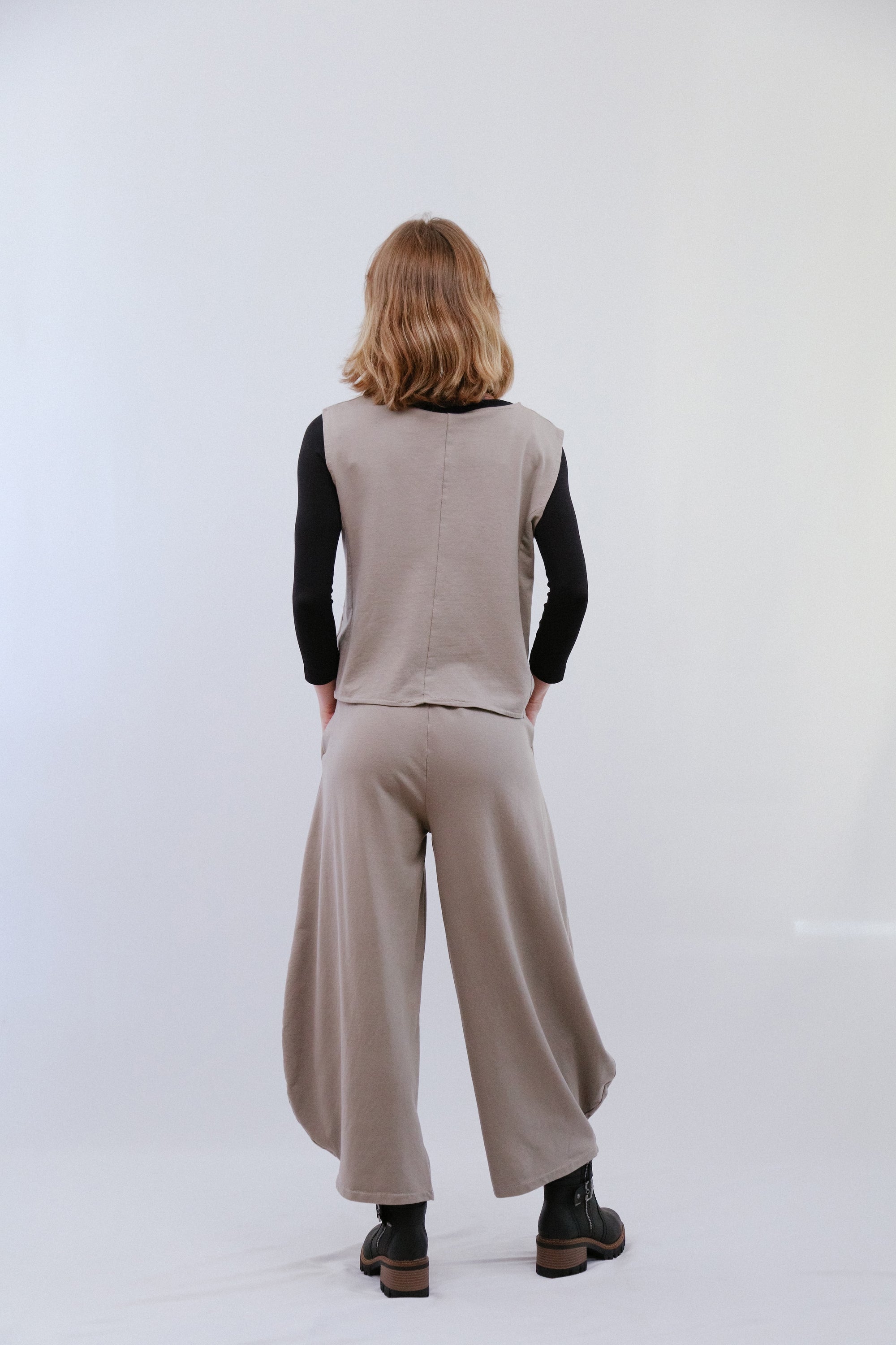 Saga Genie Pants in Sand Back View