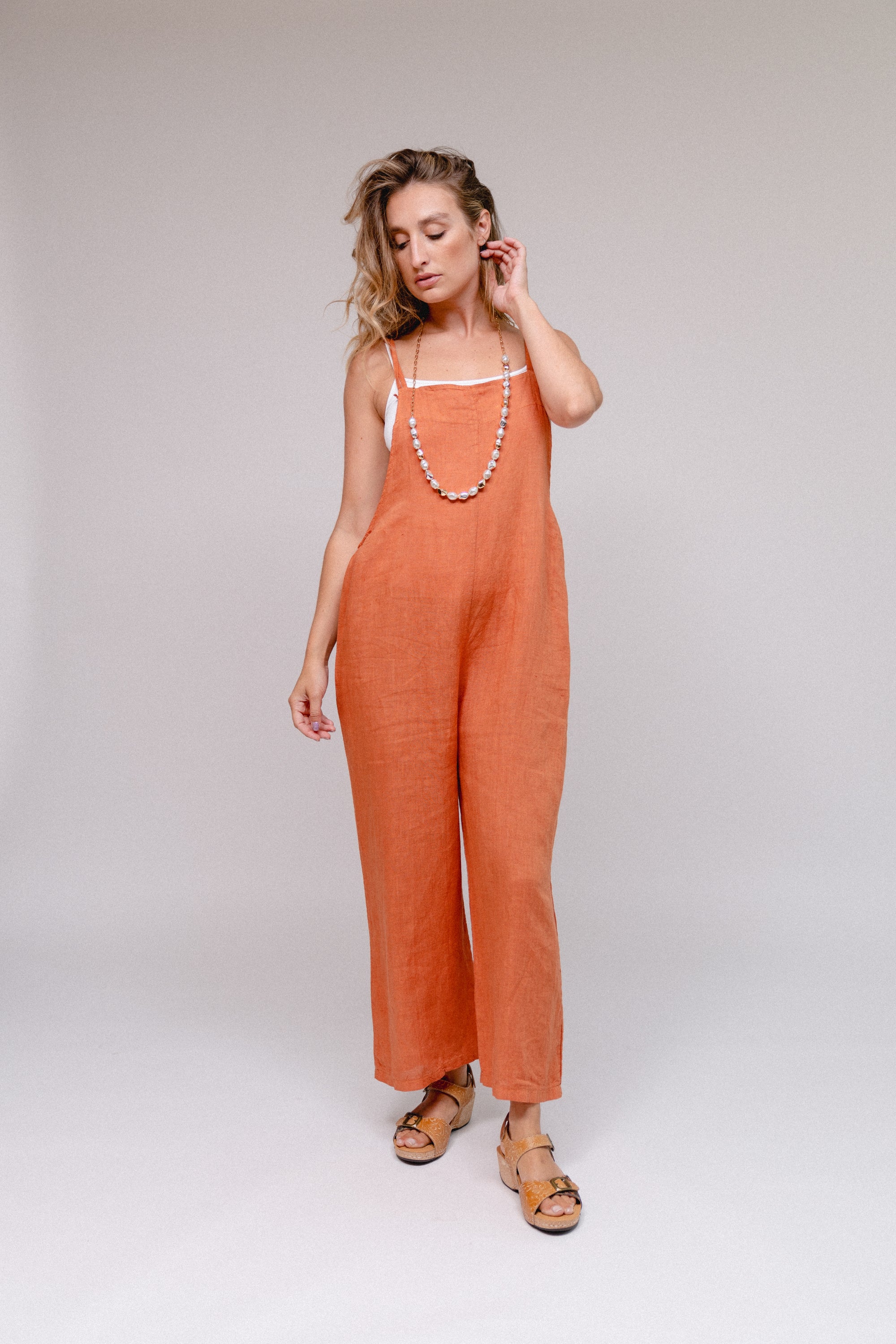 Double Strap Junior Fit Pantsuit Terra Front