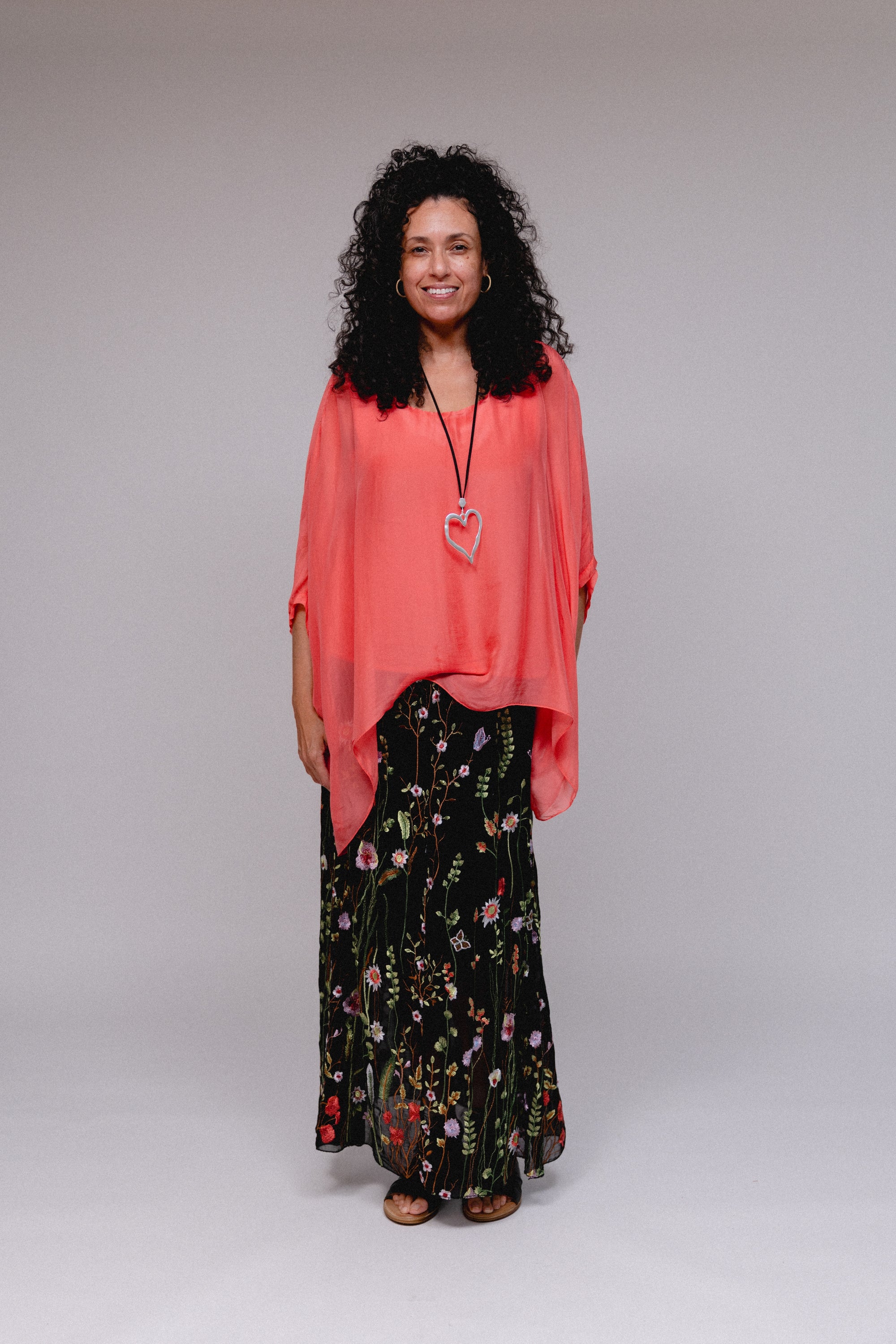 Dolman Top Coral Front