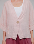 1-Button V Neck Top