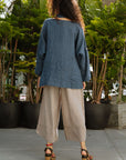 Aisha 2 Piece Linen Top back