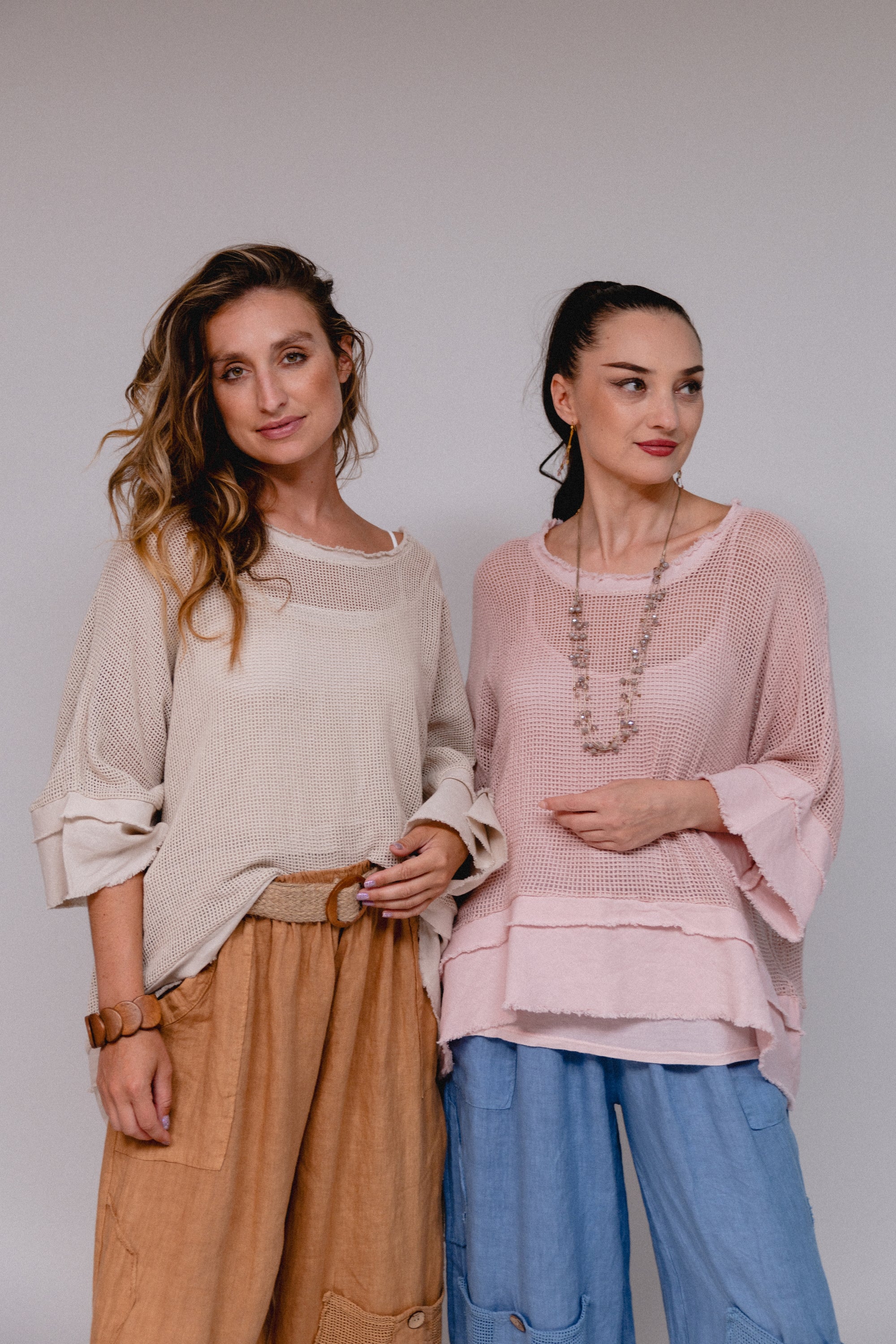 Summer Knit with Tank Pink & Sand Front