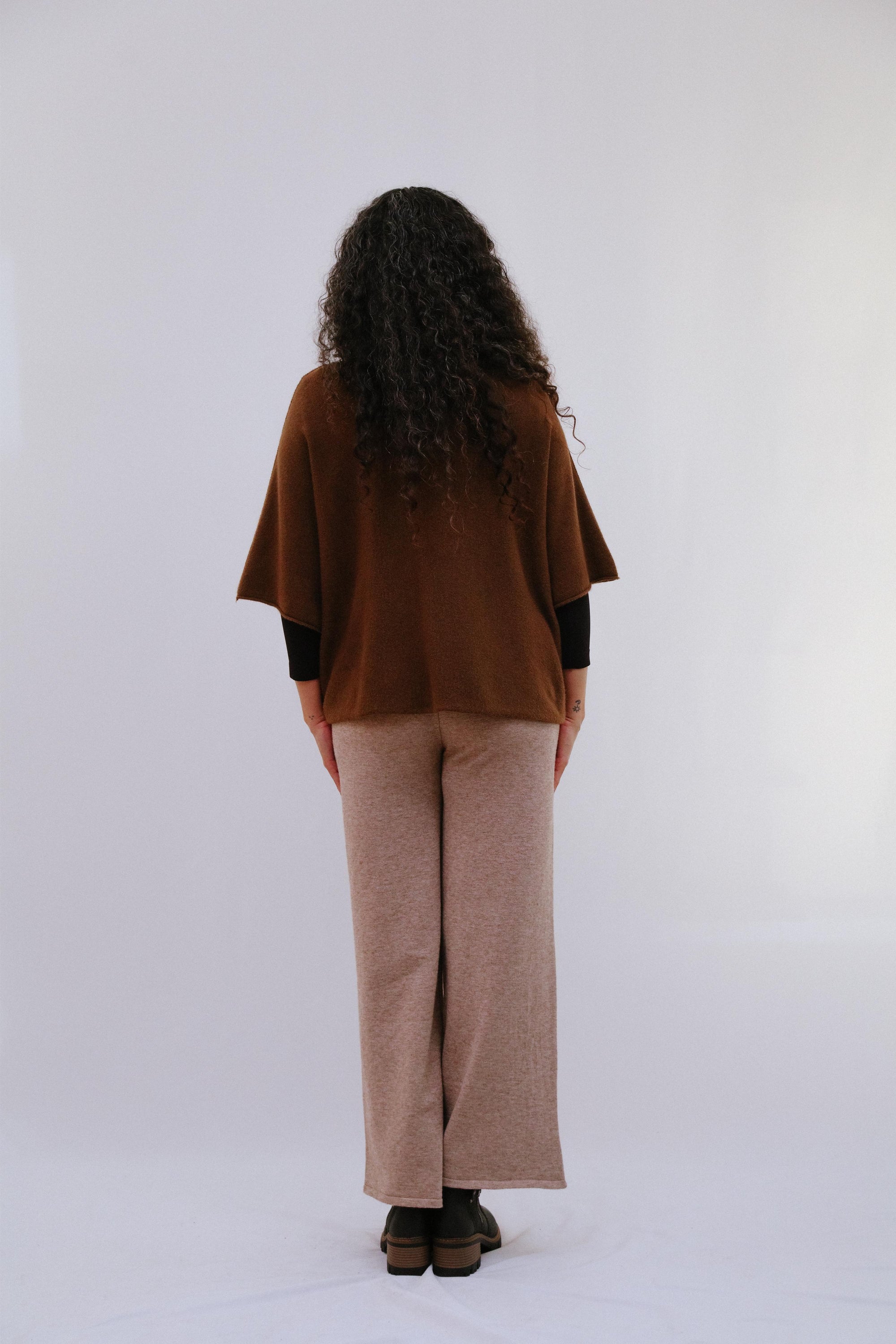 V-Neck Extented Sleeve Top in Coco_Back