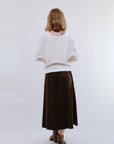 V-Neck Knit Top in Ivory_Back