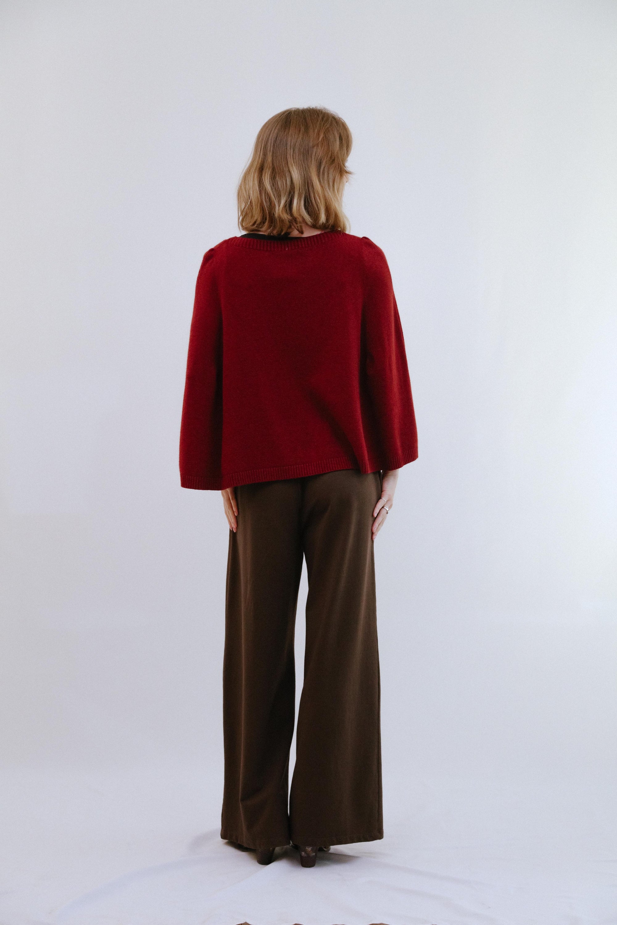 Ribbed Cover Top in Wine_Back