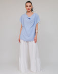 Cowl Relax Top Blue Front