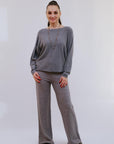Crew Neck Knit Top in Charcoal_Top