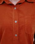 1-Pocket Utility Shirt in Terra_Button Detail
