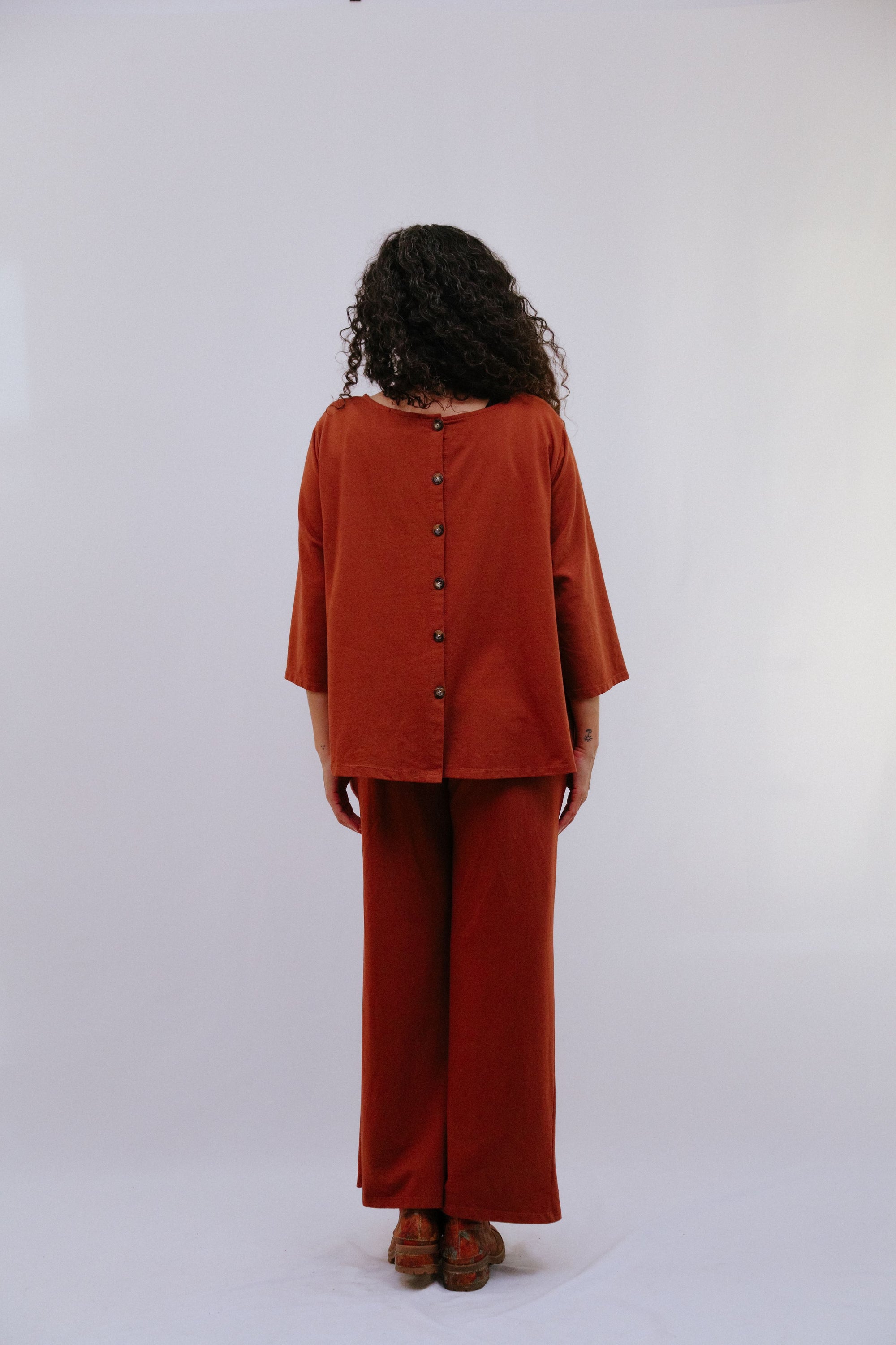 Button Back Top in Ginger_Back