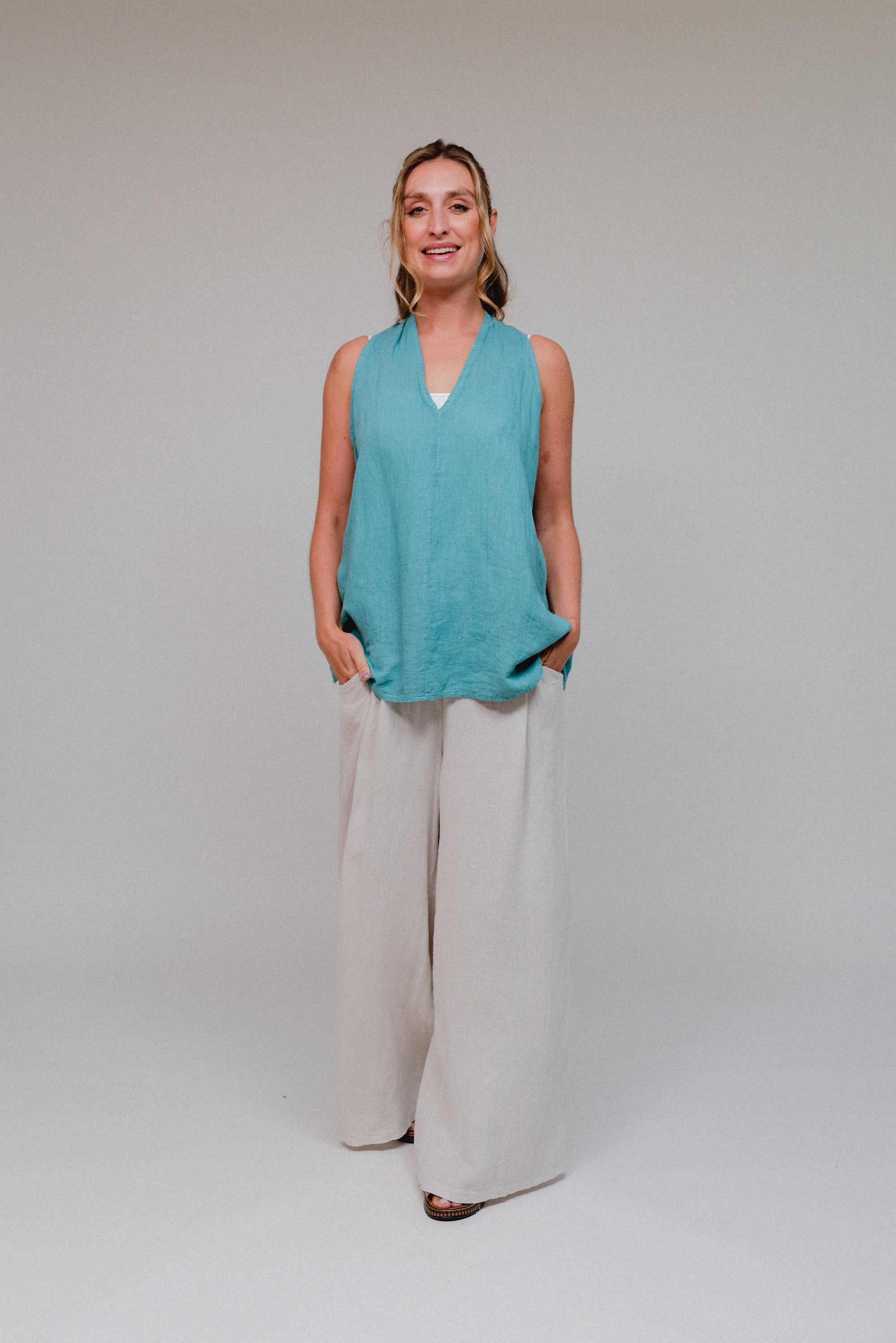 Racer Back Tunic Seablue Front