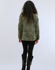 Embroidered Rose Print in Olive_Back
