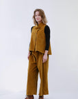 Veronica Vest in Mustard_Side