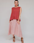 Button Back Linen Tank Terra Front