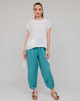 Muscle Sleeve 1-Pocket Hi-Lo Top White Front