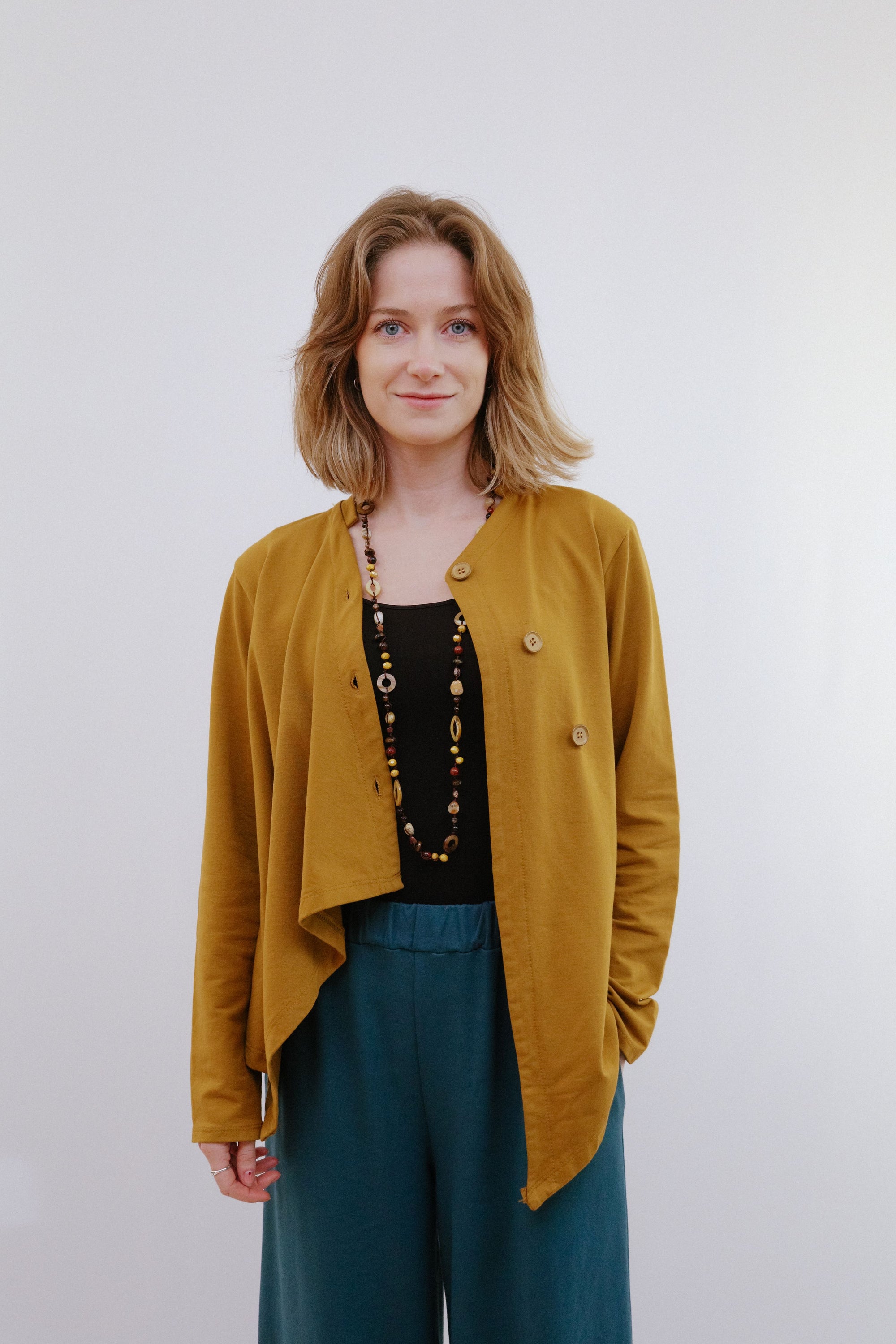 Mand Collar Assym Top in Camel_Front2