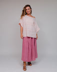 Stitched Stripe Shirt Pink Front