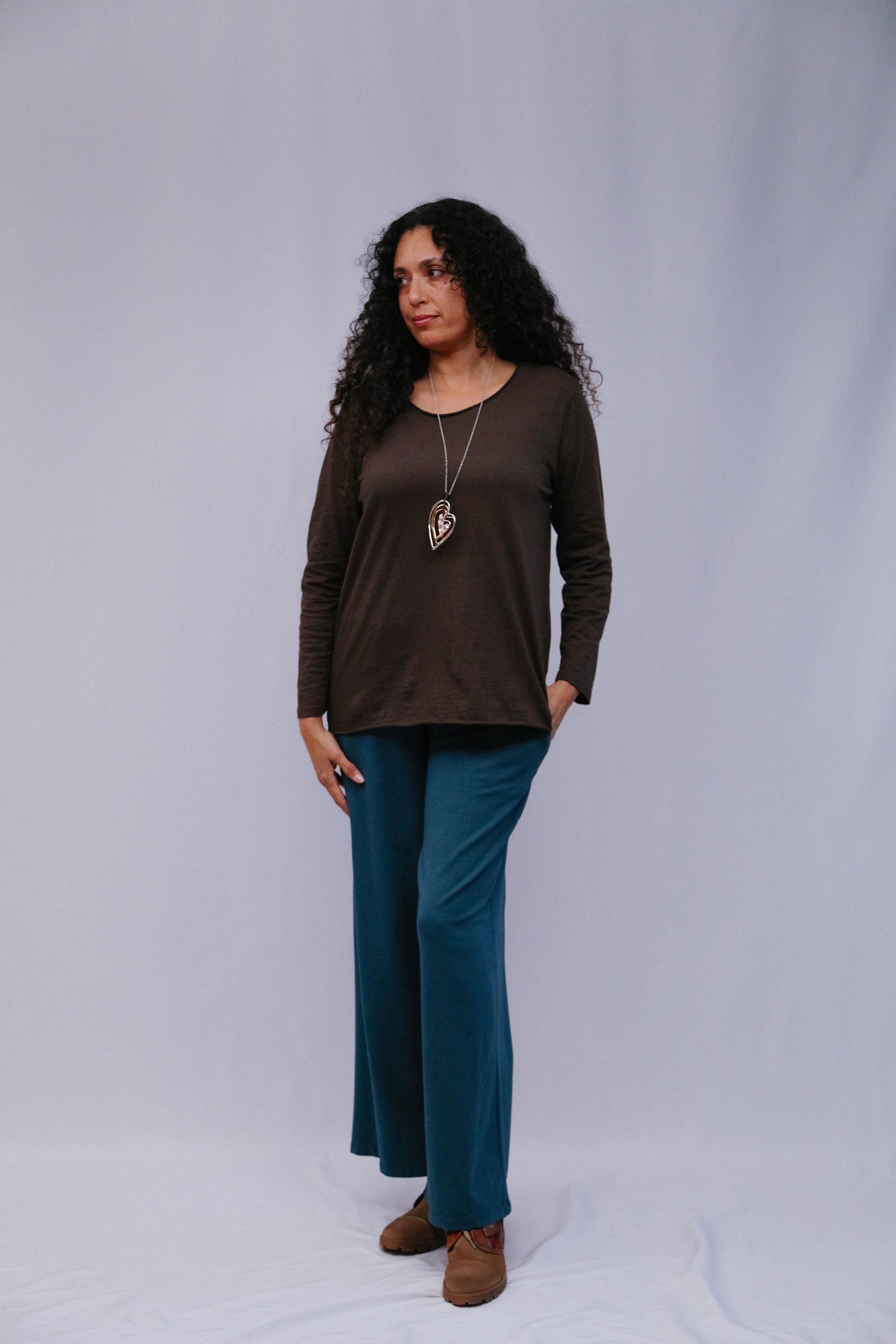 Monday Long Sleeve Tee in Coco_Front