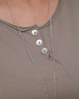Button Sleeve Accent Top in Taupe_Collar Detail
