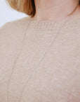 Ribbed Cover Top in Ivory_Neckline Detail