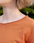 Monday Long Sleeve Tee in Terra_Neckline Detail