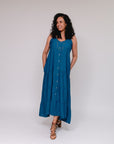 Thin Strap Button Sundress