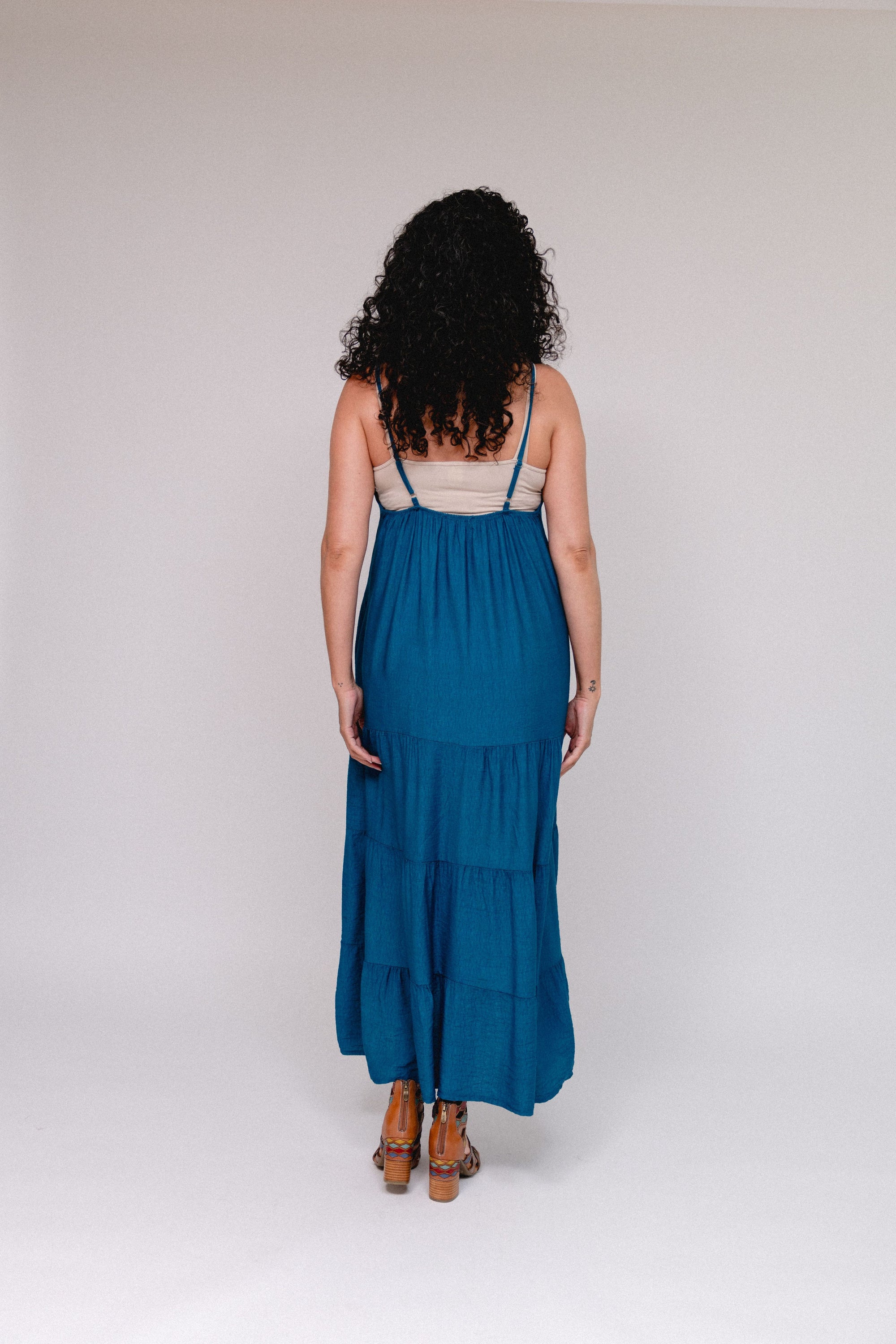 Thin Strap Button Sundress