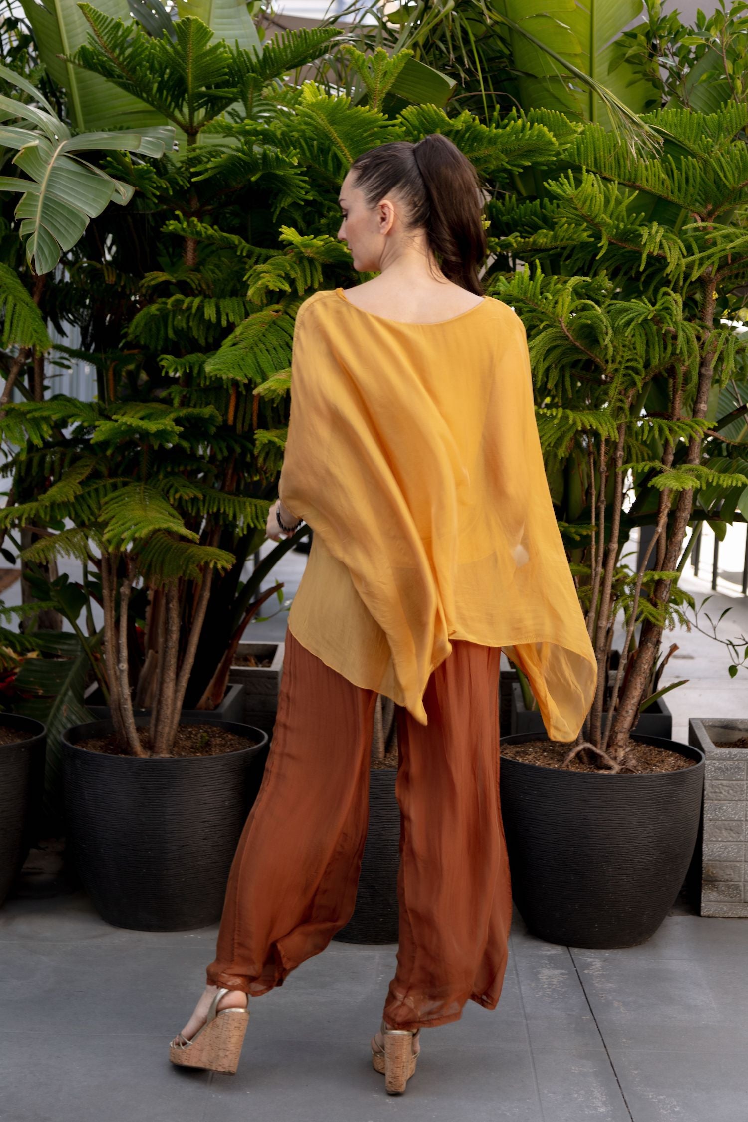 Dolman Top Silk Blend Back View